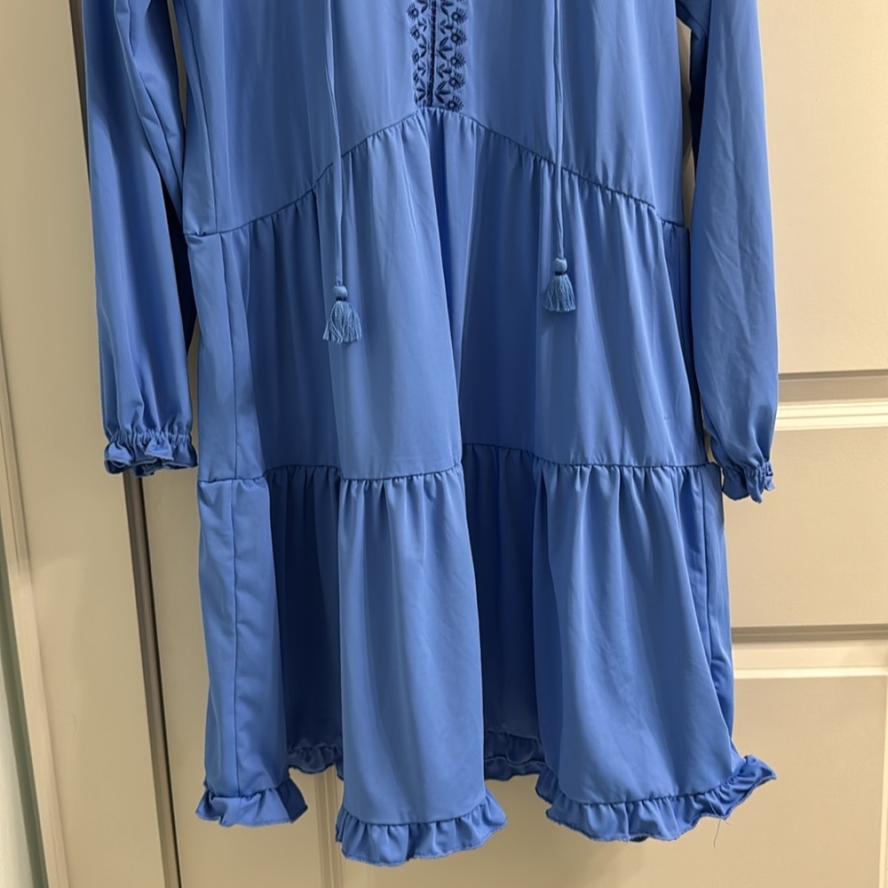 Cabana Life Periwinkle Blue Tiered Ruffle Dress - Picture 6 of 8